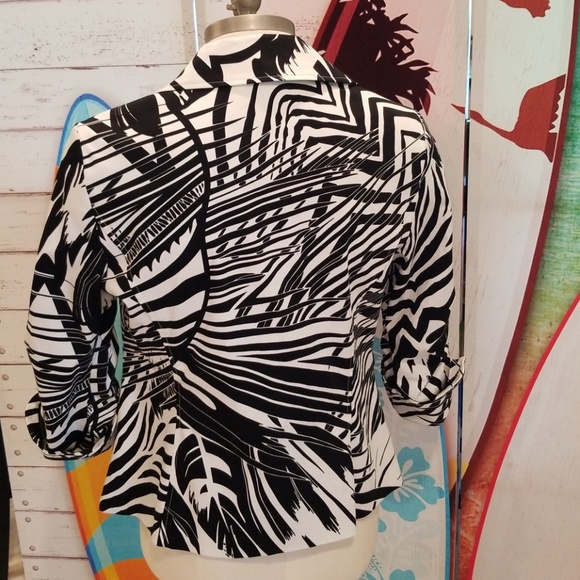 Leslie Stuart Tropical Palm Leaf Blazer Jacket - Picture 3 of 8